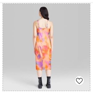 Wild Fable Target satin slip midi dress size xs vibrant tie dye